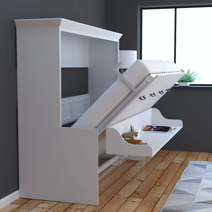 Horizontal Murphy Bed, Full Size, White | Leto Muro
