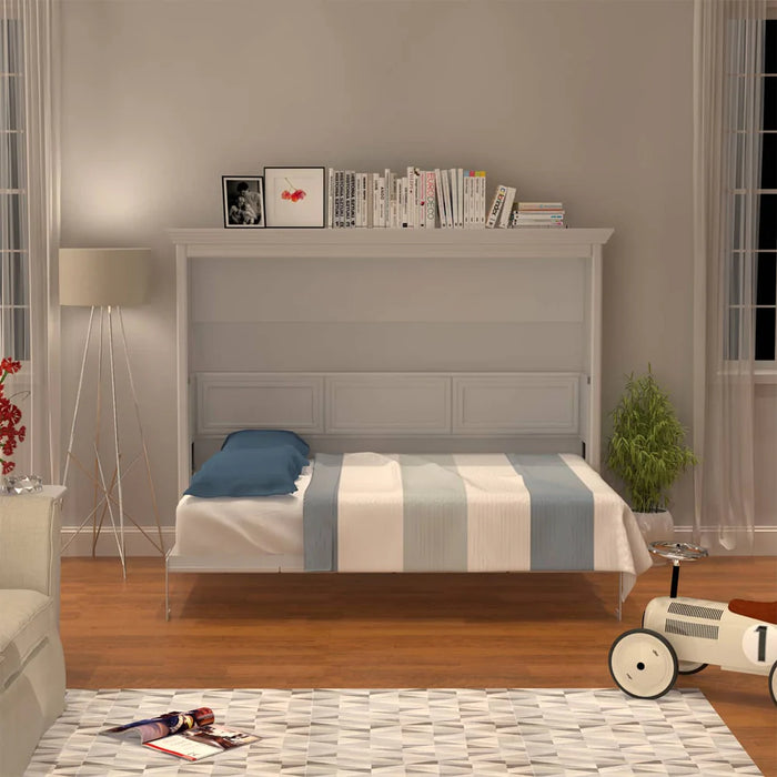 Horizontal Murphy Bed, Full Size, White | Leto Muro