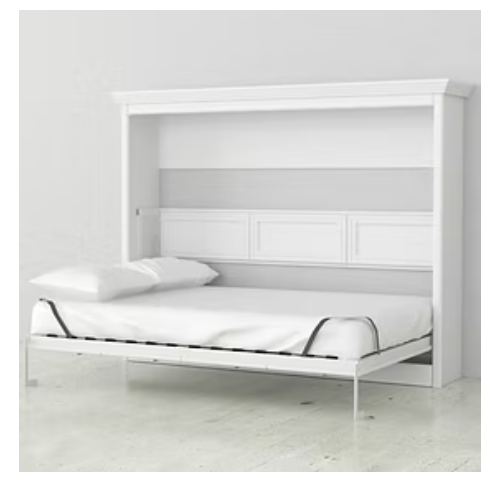 Horizontal Murphy Bed, Full Size, White | Leto Muro