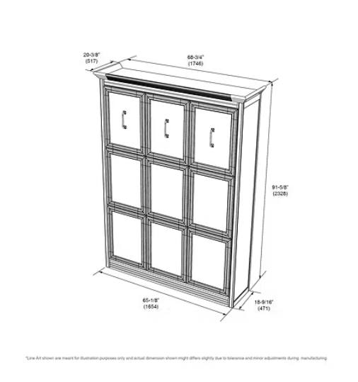Murphy Bed, Queen Size, Walnut | Leto Muro