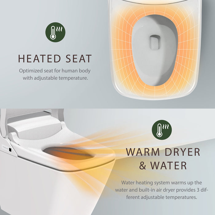 Vovo Integrated Smart Toilet with Auto Open/Close Bidet Seat and Auto Dual Flush TCB-090SA