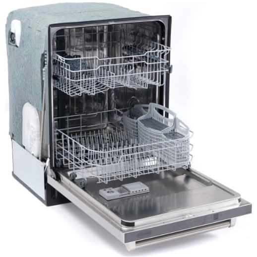 Cosmo 4 Piece, 36" Range 36" Range Hood 24" Dishwasher & Refrigerator COS-4PKG-218