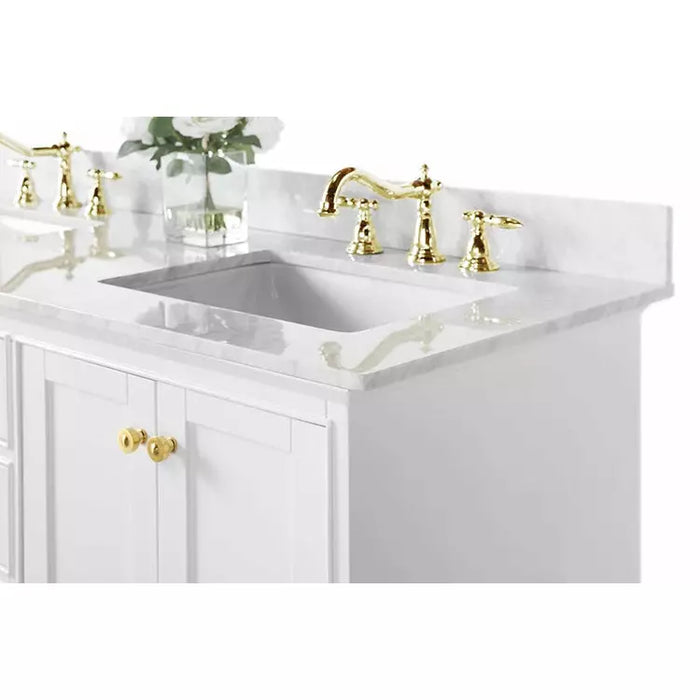 Ancerre Audrey 60" Bathroom Vanity Set in White with 24" Mirrors VTSM-AUDREY-60-W-CW-GD