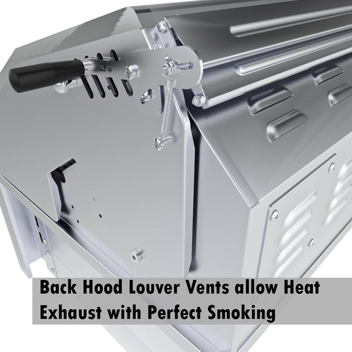 Sunstone 30” Gas Burners Hybrid Single Zone Charcoal/Wood Burning w/Infra-Red Burner Grill SUNCHSZ30