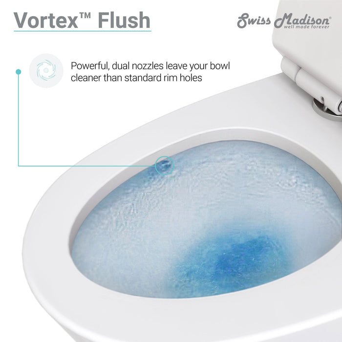 Swiss Madison St. Tropez One-Piece Elongated Toilet Vortex™ Side Flush 1.28 gpf - SM-1T253