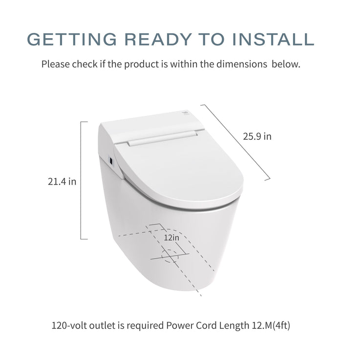 Vovo Integrated Smart Toilet with Bidet Seat and Auto Flush TCB 8100W
