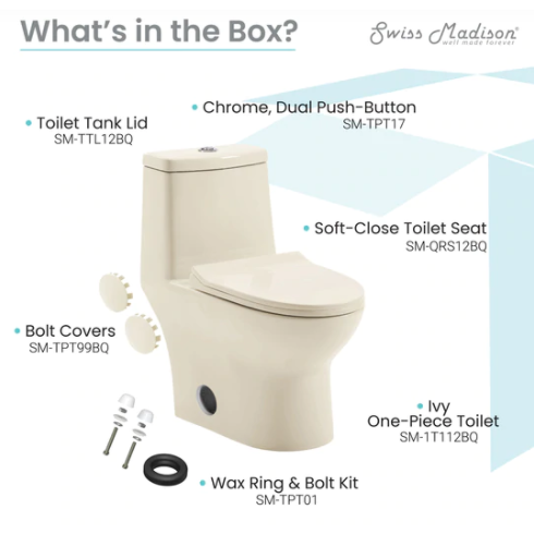 Swiss Madison Ivy One-Piece Elongated Toilet Vortex™ Dual-Flush 
