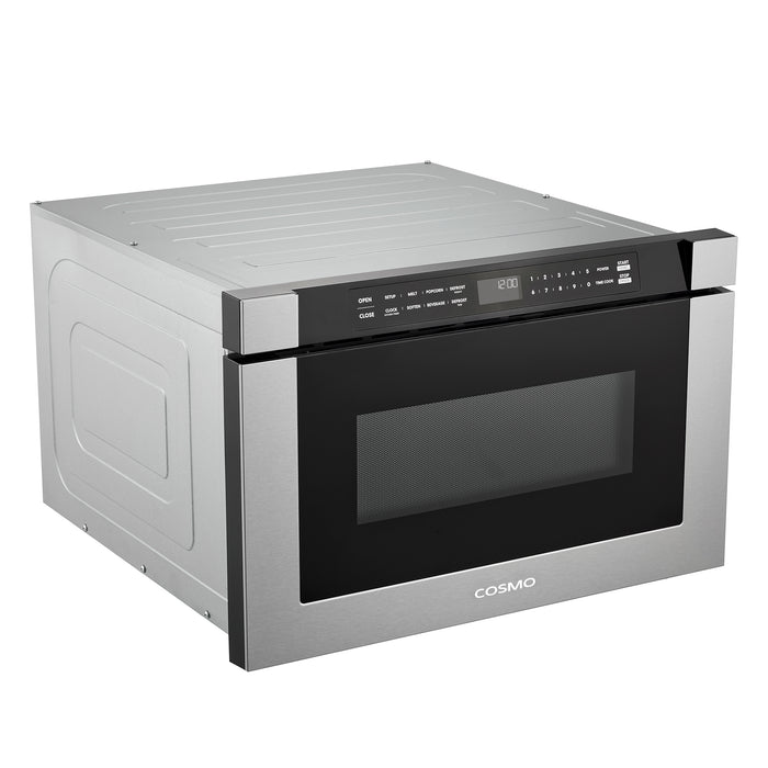 Cosmo 24'' Built-in Microwave Drawer with Automatic Presets, Touch Controls, Defrosting Rack and 1.2 cu. ft. Capacity in Stainless Steel COS-12MWDSS-NH