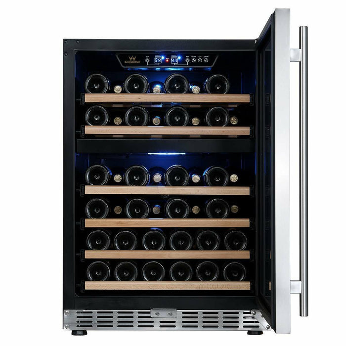 Kings Bottle 24" Dual Zone Built-in Wine Cooler Triple Glassdoor With Two Low-E KBUSF-54D