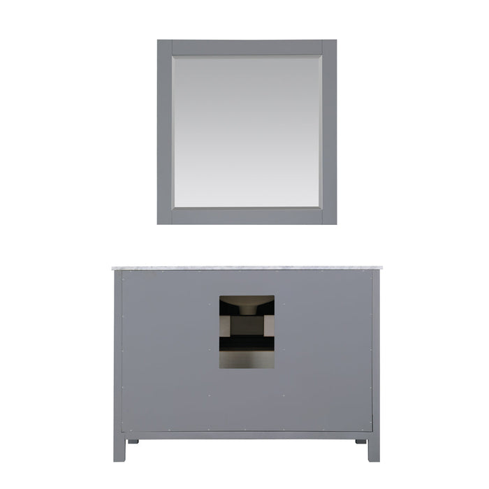 Altair Kinsley 48" Single Bathroom Vanity Set in Gray and Carrara White Marble Countertop with Mirror 536048-GR-CA