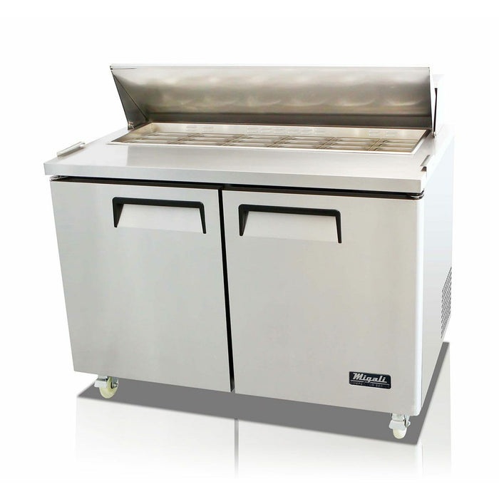 Migali  48" Wide Refrigerator 18 Pans, Big Top Sandwich Prep Table  C-SP48-18BT-HC