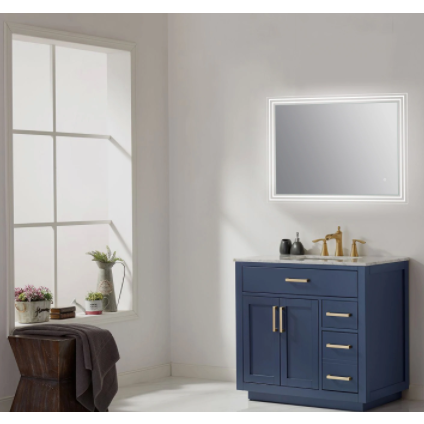 Altair Livorno 36” Rectangle Frameless Modern LED Bathroom Vanity Mirror 742036-LED-NF
