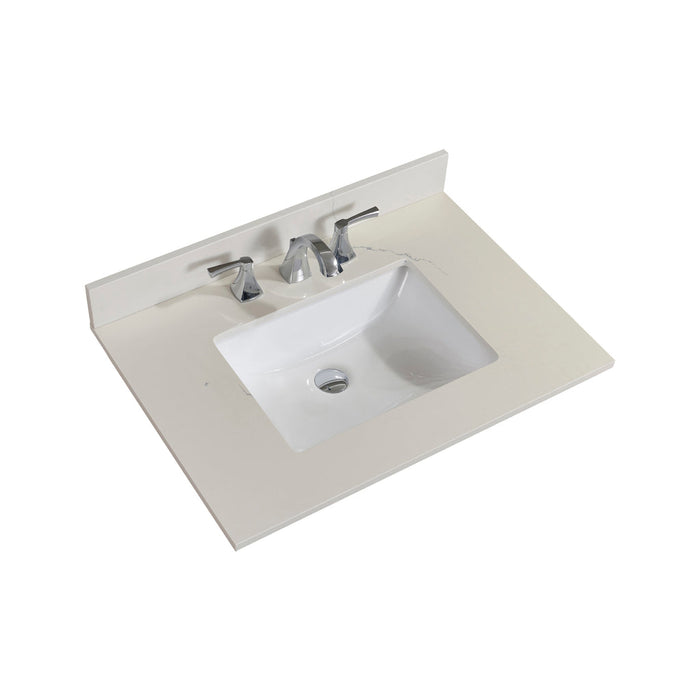 Altair 31" Stone effects Vanity Top in Milano White with White Sink 61031-CTP-MW