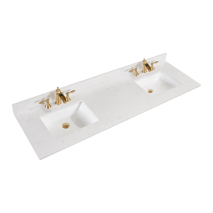 Altair 73" Stone effects Vanity Top in Jazz White with White Sink 62073-CTP-JW