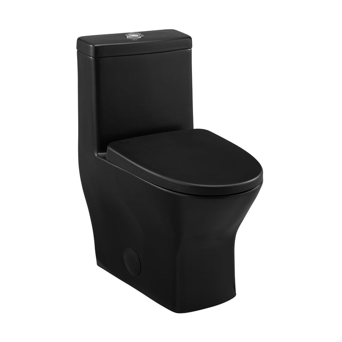 Swiss Madison Sublime II One-Piece Round Toilet Dual-Flush 1.1/1.6 gpf in Matte Black - SM-1T257MB