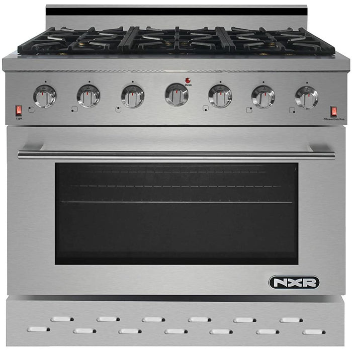 NXR 36" Stainless Steel Pro-Style Natural Gas Range with 5.5 cu.ft. Convection Oven SC3611