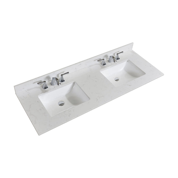 Altair  61" Stone effects Vanity Top in Jazz White with White Sink 62061-CTP-JW