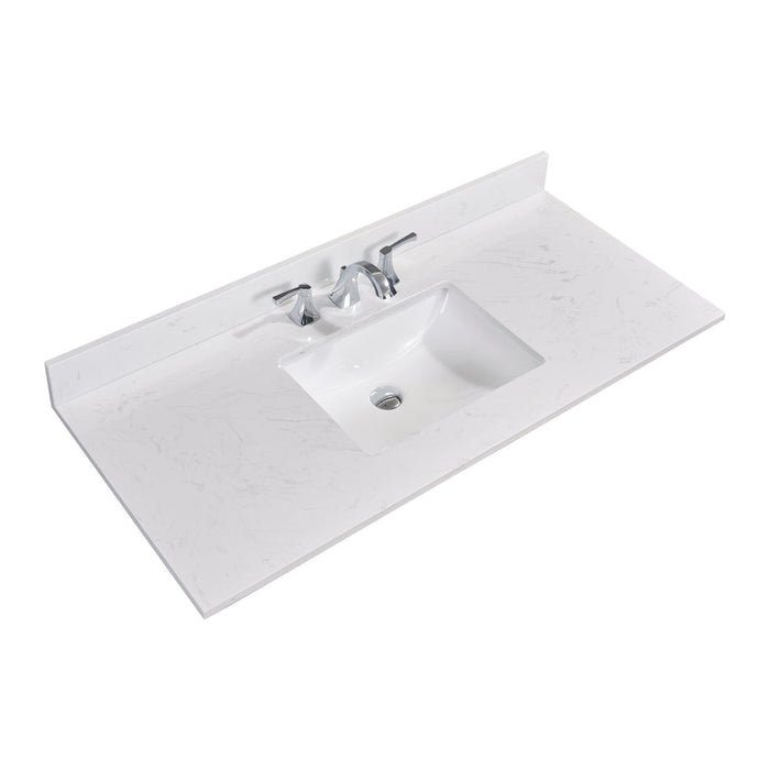 Altair 49" Stone effects Vanity Top in Jazz White with White Sink  62049-CTP-JW