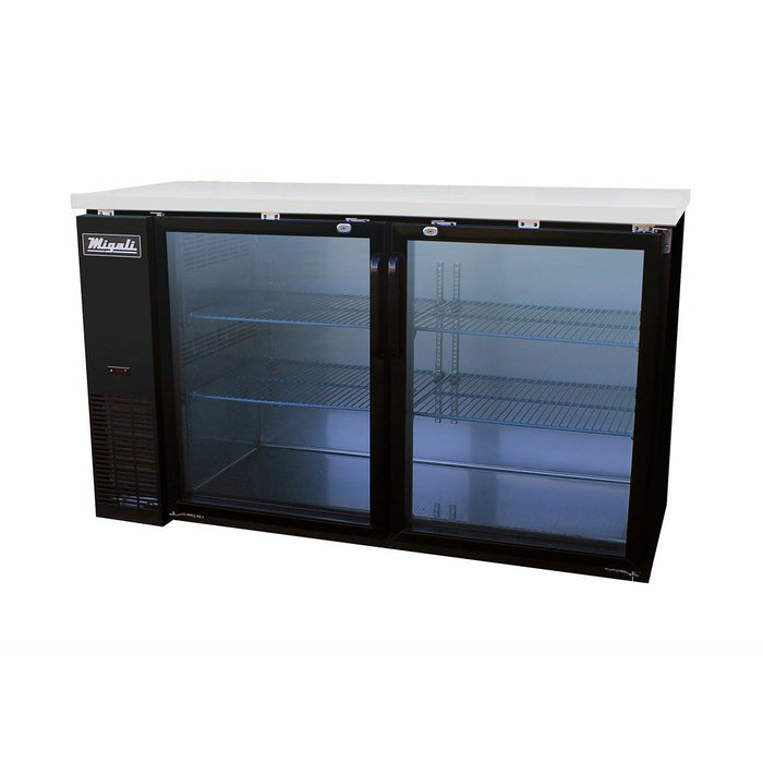 Migali  60″ Glass Door Back Bar Refrigerator C-BB60G-HC
