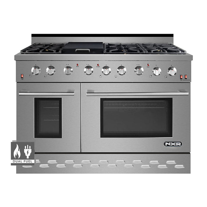 NXR 48" Stainless Steel Pro-Style Dual Fuel Range with 7.2 cu.ft. Convection Oven SCD4811