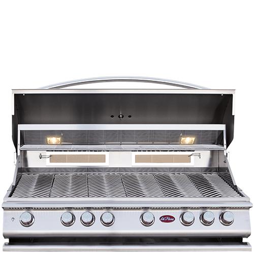 Cal Flame P6 Burner with Lights, Built In Gas Grill Rotisserie & Back Burner BBQ19P06