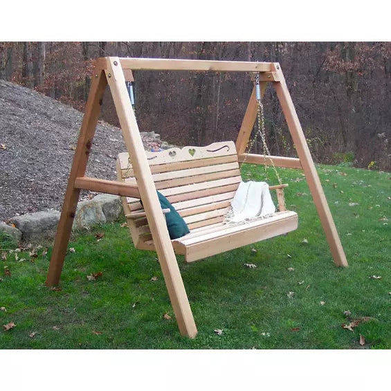 Creekvine Designs   5' Cedar Royal Country Hearts Porch Swing with Stand WF1015A50CVD