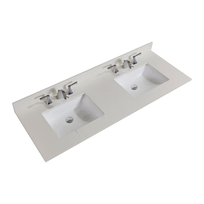 Altair 61" Stone effects Vanity Top in Milano White with White Sink 66061S-CTP-SW