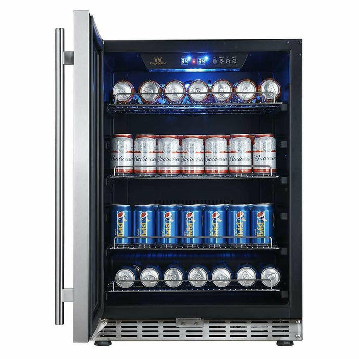 Kings Bottle 24" Beverage Refrigerator Triple Glassdoor With Two Low-E KBUSF54B