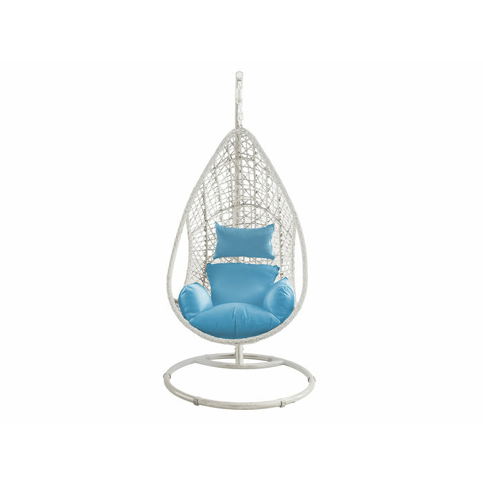 Whiteline Modern Living - Bravo Outdoor Egg Chair EG1684-WHT/BLU