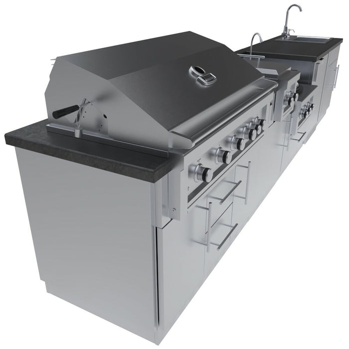 Sunstone Hill Country 13’-6" Expansive Island Package with our Largest Gas Grill, Highest performing Power Burner, Dual Burners and Premium Sink Package SCPHILLCOUNTRY