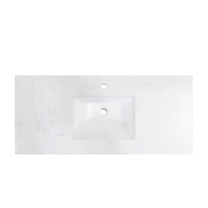 Altair 49" Stone effects Vanity Top in Aosta White with White Sink 65049-CTP-AW