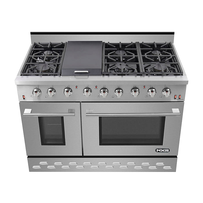 NXR 48" Stainless Steel Pro-Style Dual Fuel Range with 7.2 cu.ft. Convection Oven SCD4811