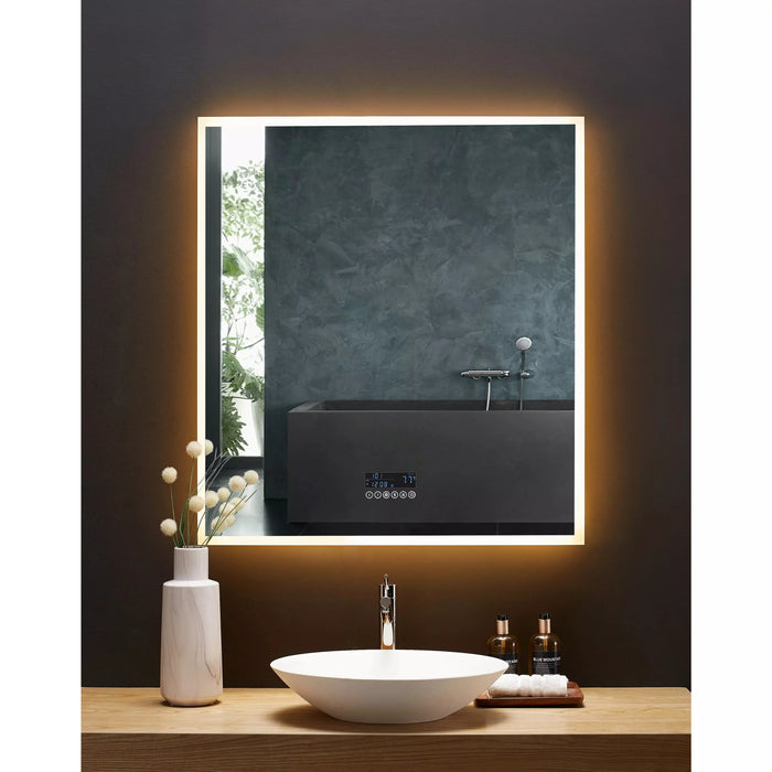 Ancerre 36” Immersion Led Lighted Bathroom Vanity Mirror With Bluetooth, Defogger and Digital Display LEDM-IMMERSION-36