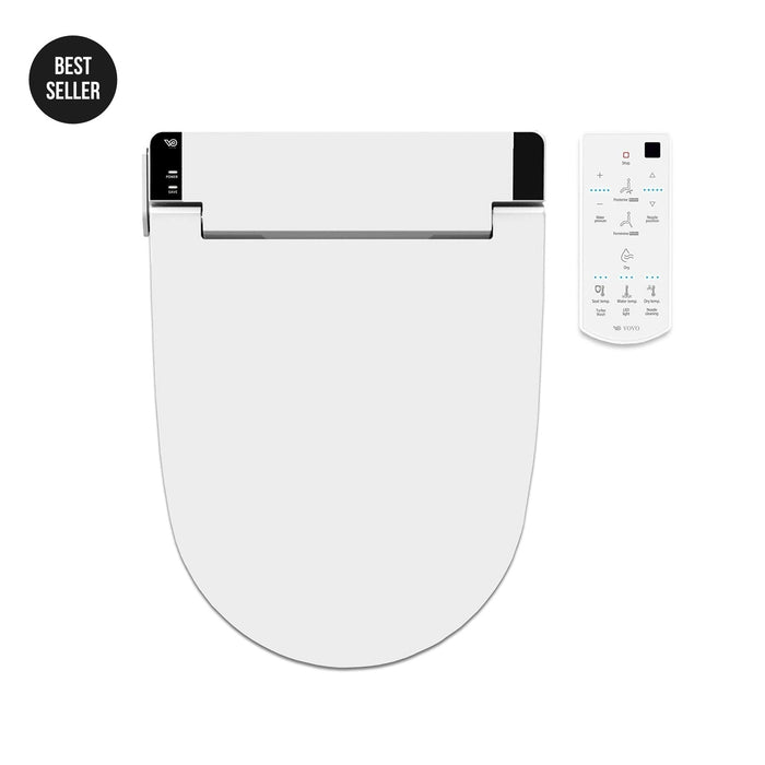 Vovo Stylement Electronic Smart Bidet Seat in White with Heated, Warm Dry and Water and LED Nightlight Functions, VB-6000SR