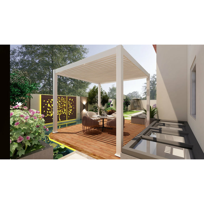 Bon Pergola 10' x 10' Villa Pergola - Motorization & Lighting included, Dark Grey or White