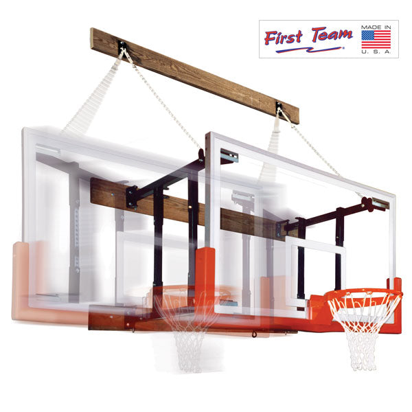 First Team FoldaMount46 Victory Side Folding Wall Mounted Basketball System