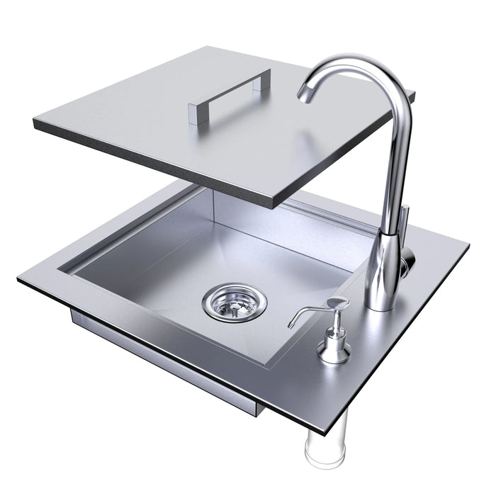 Sunstone 20" ADA Compliant Sink with Cover & Hot/Cold Faucet ADASK20