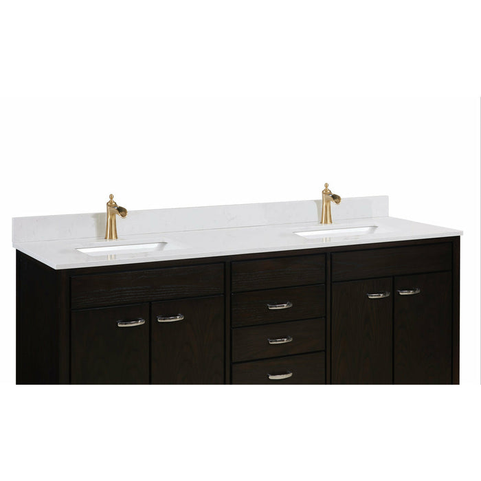 Altair 73" Stone effects Vanity Top in Jazz White with White Sink 62SF73-JW-CTP