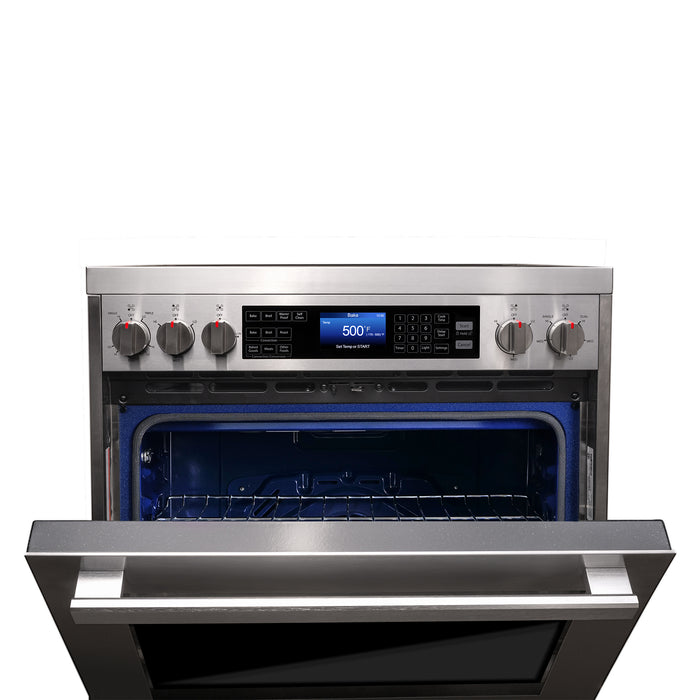 Cosmo Commercial-Style 30'' 5 cu. ft. Single Oven Electric Range with 7 Function Convection Oven in Stainless Steel COS-305AERC