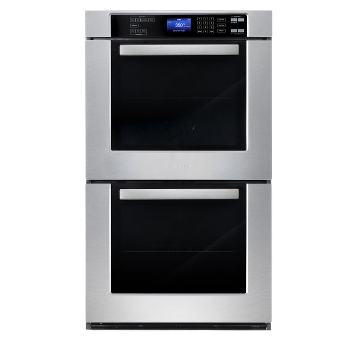 Cosmo 30" Electric Double Wall Oven with 5 cu. ft. Capacity, Turbo True European Convection, 7 Cooking Modes, Self-Cleaning in Stainless Steel COS-30EDWC