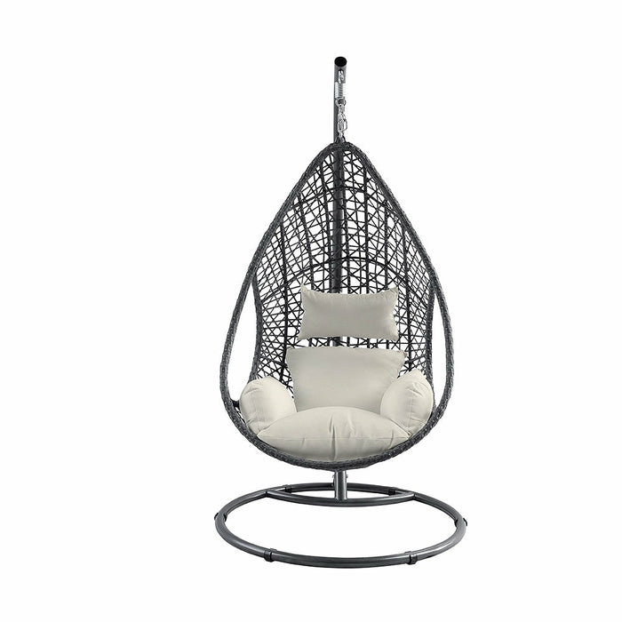 Whiteline Modern Living - Bravo Outdoor Egg Chair EG1684-GRY/WHT