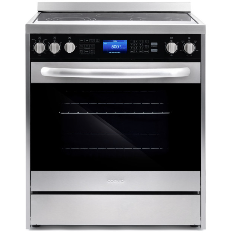 Cosmo 5 Pc Kitchen Package, 30" Electric Range and 30" Under Cabinet Range Hood COS5PKG019