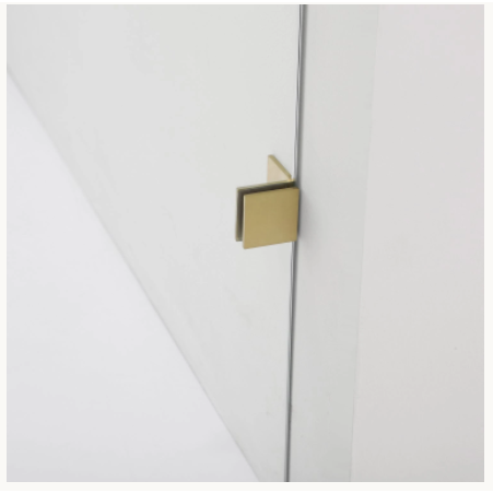 Vinnova  Villena 68" W x 78" H Rectangle Single Sliding Frameless Shower Enclosure in Brushed Gold 312068+36P-BG