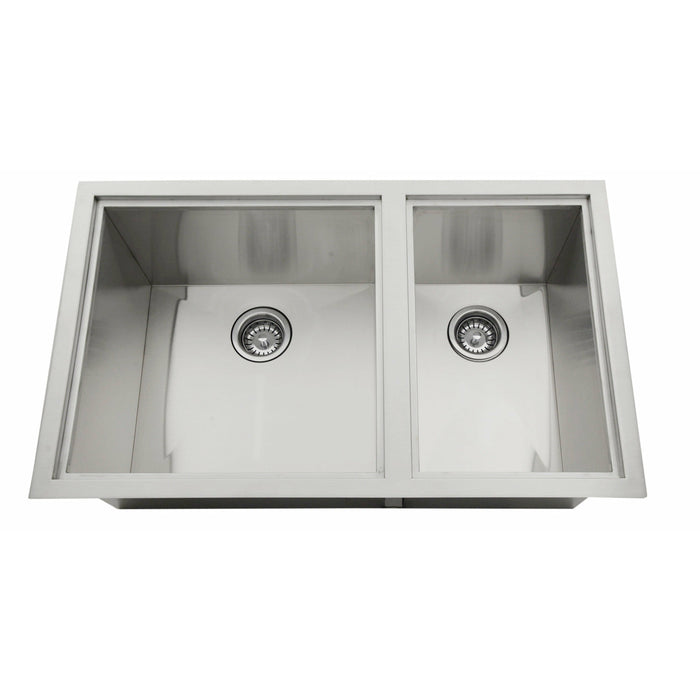 Sunstone Over/Under 34" x 12" Height Double Basin Sink with 2 Covers B-SK34