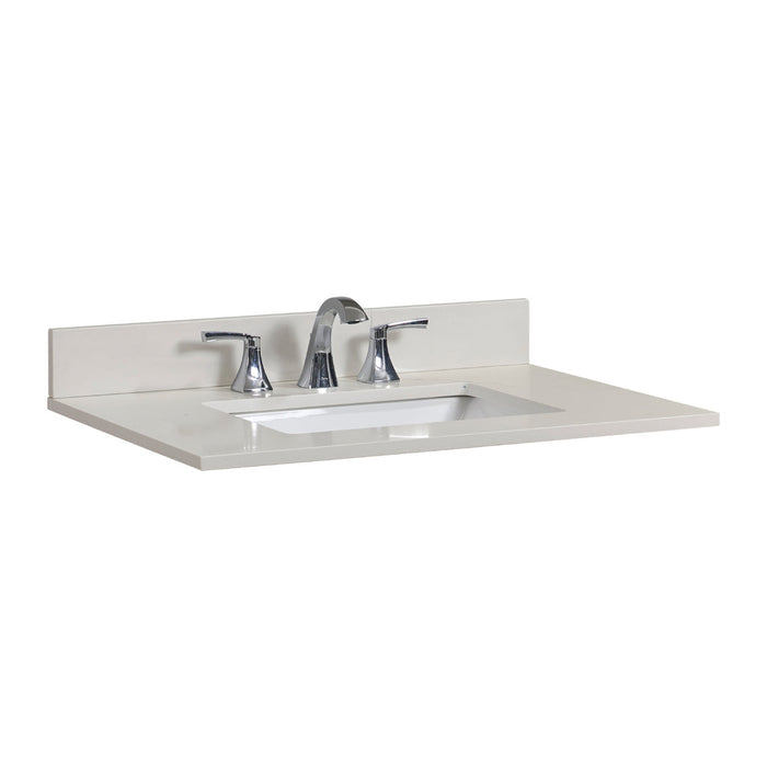 Altair 31" Stone effects Vanity Top in Milano White with White Sink 61031-CTP-MW