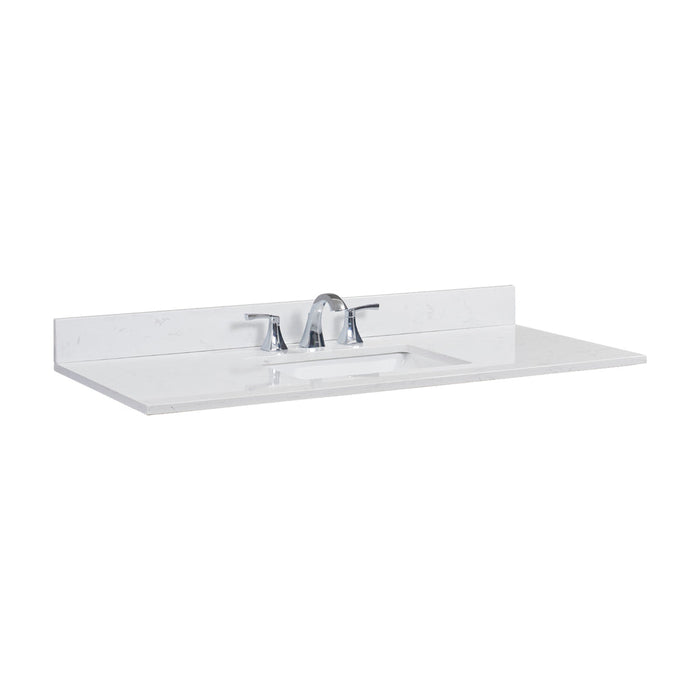 Altair 49" Stone effects Vanity Top in Jazz White with White Sink  62049-CTP-JW