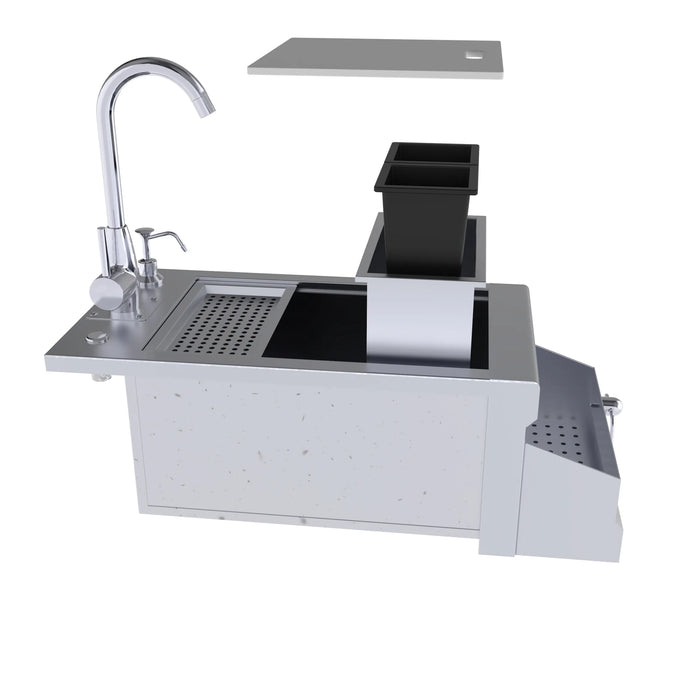 Sunstone Ruby Series 14" Bar Sink Cocktail Ice Chest Station B-RBC14