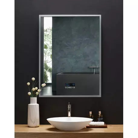 Ancerre 30” Immersion Led Lighted Bathroom Vanity Mirror With Bluetooth, Defogger and Digital Display