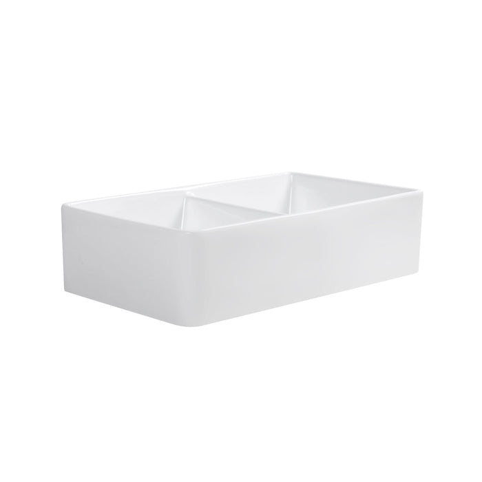 Altair Trieste Glossy White Ceramic Rectangular 32" L x 19.7" W Vessel Bathroom Double Sinks  281032-KDS