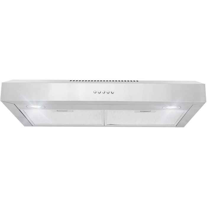 Cosmo 30" Under Cabinet Range Hood with Ducted / Ductless Convertible Slim Kitchen Over Stove Vent, 3 Speed Exhaust Fan, Reusable Filter, LED Lights in Stainless Steel COS-5U30
